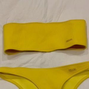 TRIANGL YELLOW STRAPLESS BIKINI TOP